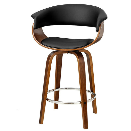 Artiss Bar Stools Swivel PU Seat Wooden