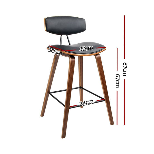 Artiss 4x Bar Stools Leather Padded w/Backrest