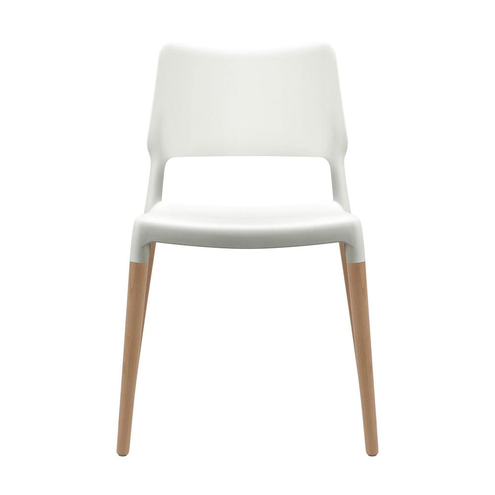 Artiss Dining Chairs Set of 4 Plastic Wooden Stackable White