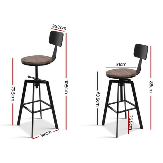 Artiss Bar Stools Kitchen Counter Chairs Vintage Metal Chairs