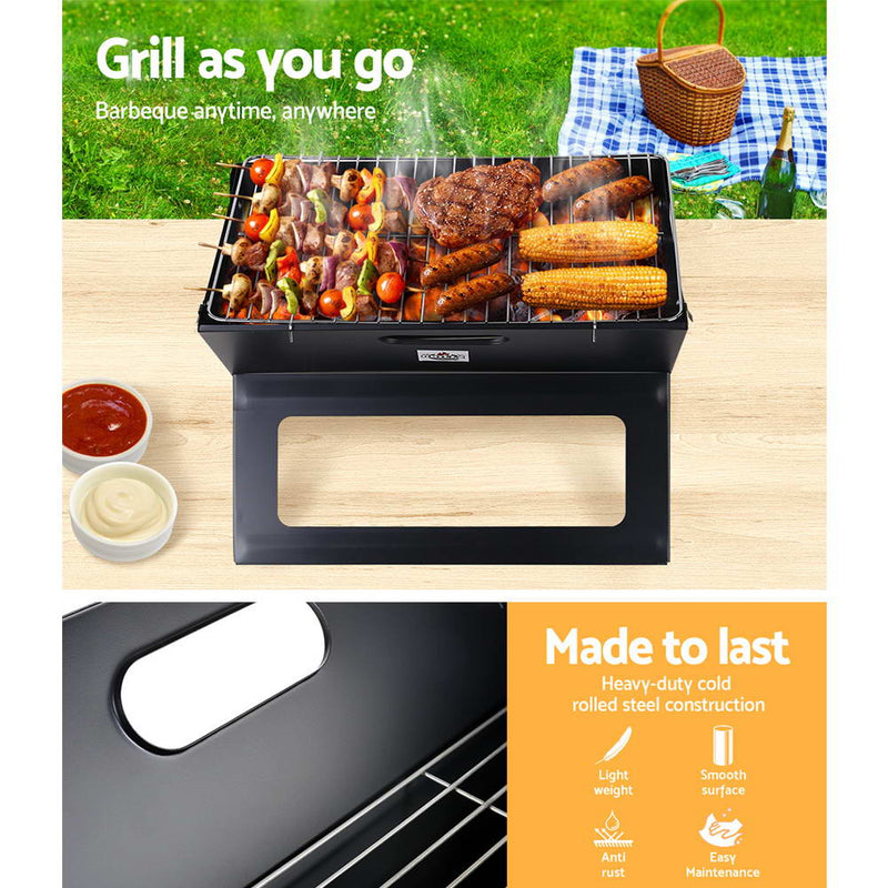 Grillz BBQ Grill Charcoal Smoker Foldable