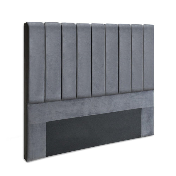 Artiss Bed Head Headboard Double Velvet - VELA Grey