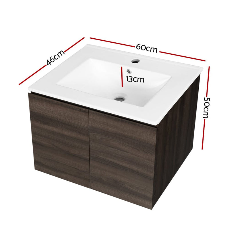 Cefito Vanity Unit 600mm with Basin Walnut