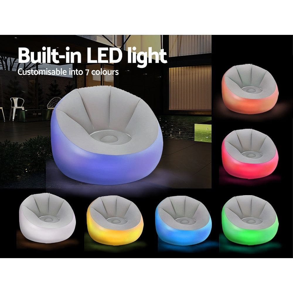 Bestway Inflatable Air Chair Sofa Lounge Seat LED Light