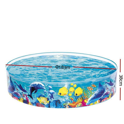 Bestway Kids Pool 183x38cm Round Above Ground Rigid Swimming Pools Undersea 946L