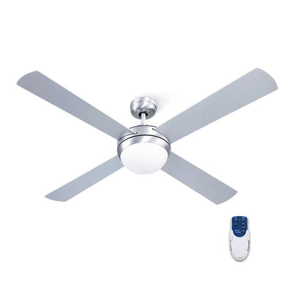 Devanti 52'' Ceiling Fan AC Motor w/Light w/Remote - Silver