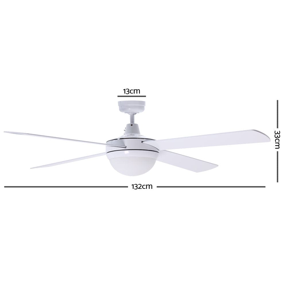 Devanti 52'' Ceiling Fan AC Motor w/Light w/Remote - White