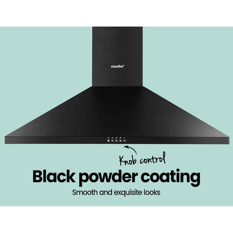 Comfee Rangehood 900mm Range Hood Home Kitchen Wall Mount Canopy 90cm Black