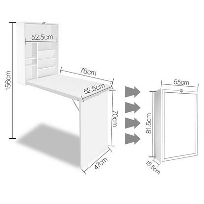 Artiss Computer Desk Bookshelf Wall Mount White