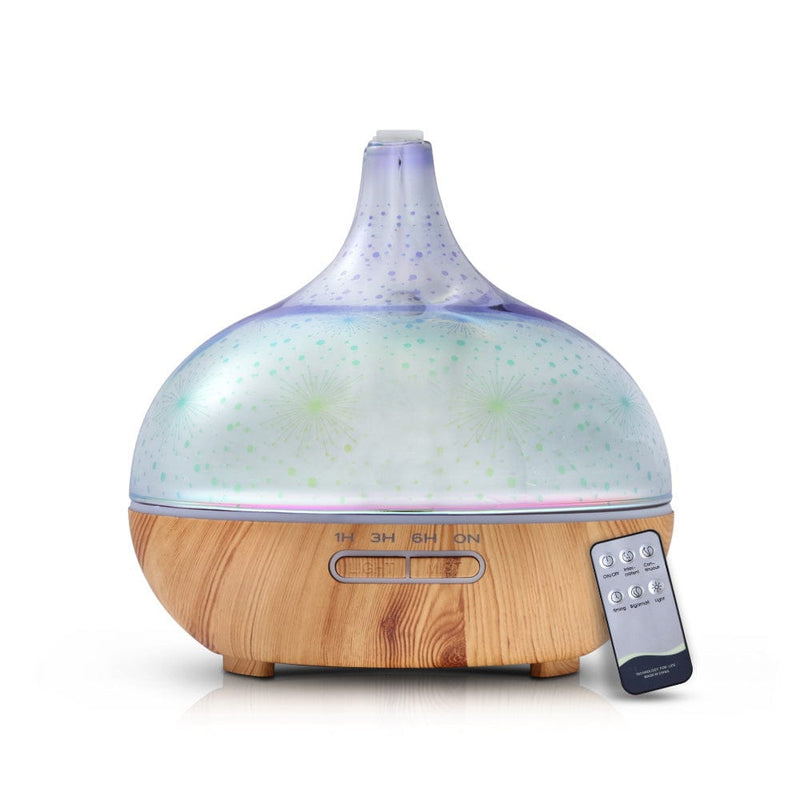 Devanti Aroma Diffuser Aromatherapy 3D Glass 400ml