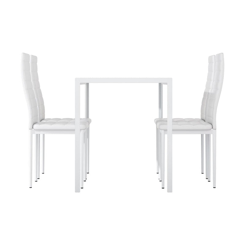 Artiss Dining Chairs and Table Dining Set 4 Chair Set Of 5 White