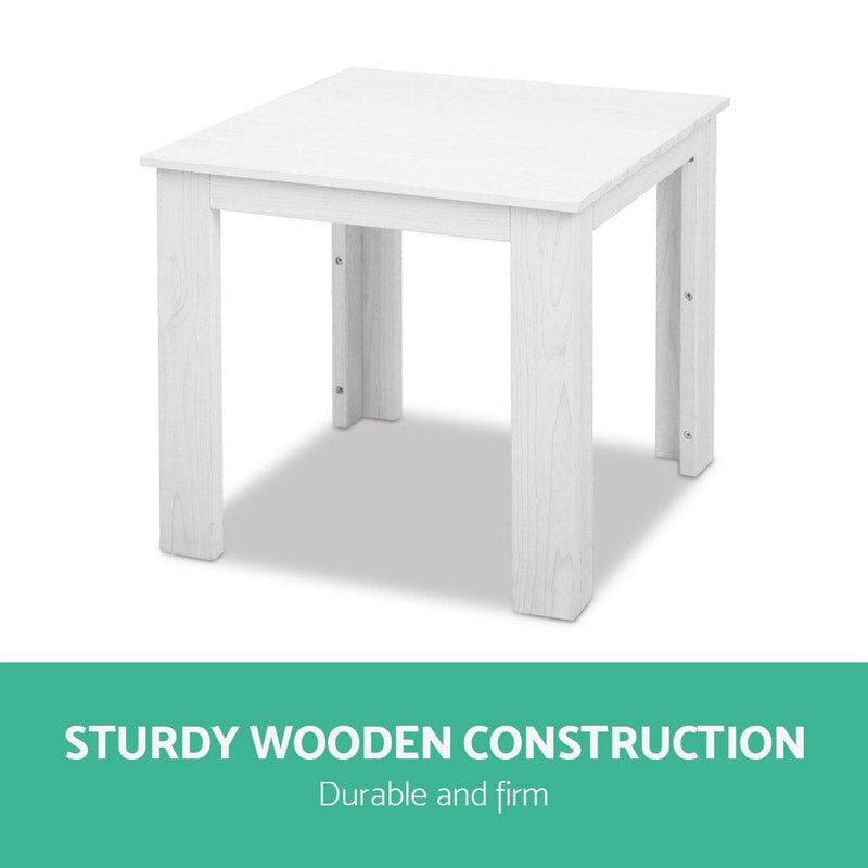 Gardeon Coffee Side Table Wooden Desk Outdoor Furniture Camping Garden White