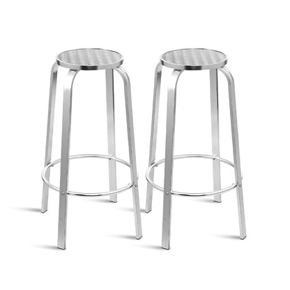 Gardeon 2x Outdoor Bar Stools Aluminum