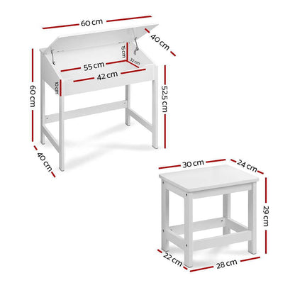 Keezi 2PCS Kids Table and Chairs Set Activity Children Playing Toys Study Desk