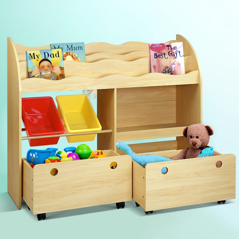 Keezi Kids Bookcase Children Bookshelf Toy Storage Box Organizer Display Rack