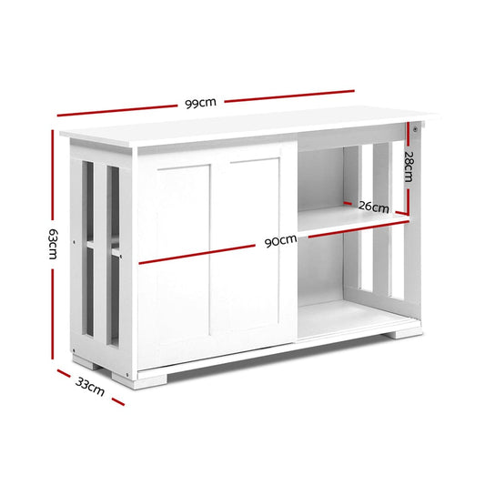 Artiss Buffet Sideboard Sliding Doors - SERA White