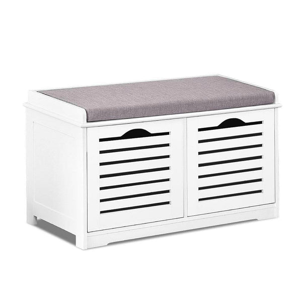 Artiss Shoe Rack Cabinet Bench White Caye