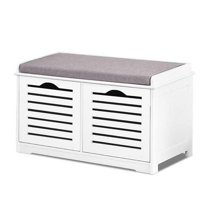 Artiss Shoe Rack Cabinet Bench White Caye