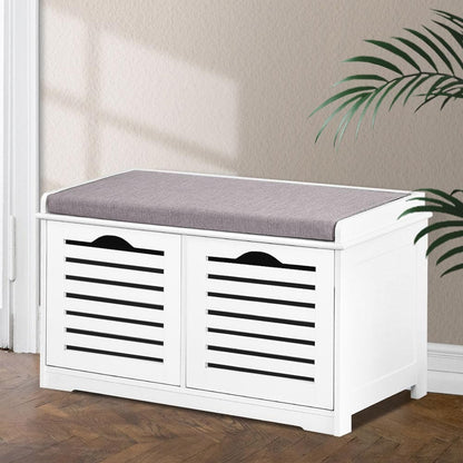 Artiss Shoe Rack Cabinet Bench White Caye