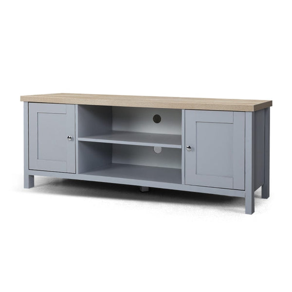 Artiss TV Cabinet Entertainment Unit Stand French Provincial Storage Shelf Wooden 130cm Grey