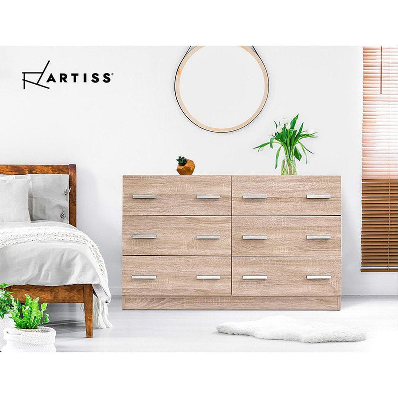 Artiss 6 Chest of Drawers - VEDA Pine