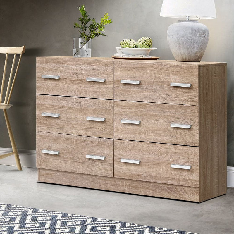 Artiss 6 Chest of Drawers - VEDA Pine