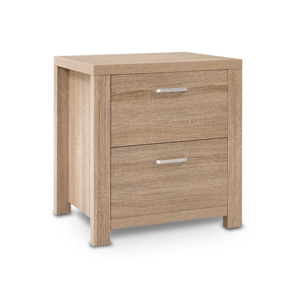 Artiss Bedside Table 2 Drawers - MAXI Pine