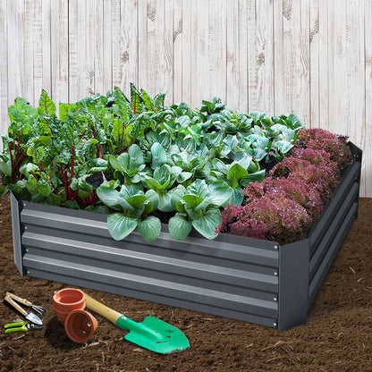 Green Fingers 2x Garden Bed 120x90cm Planter Box Raised Container Galvanised Herb