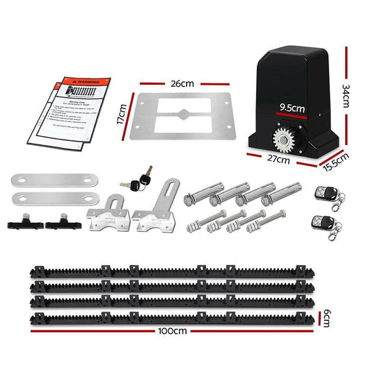 Lockmaster Automatic Sliding Gate Opener Kit 4M 1000KG