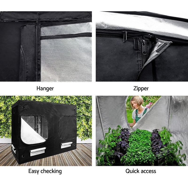 Greenfingers Grow Tent 240x120x200CM Hydroponics Kit Indoor Plant Room Black