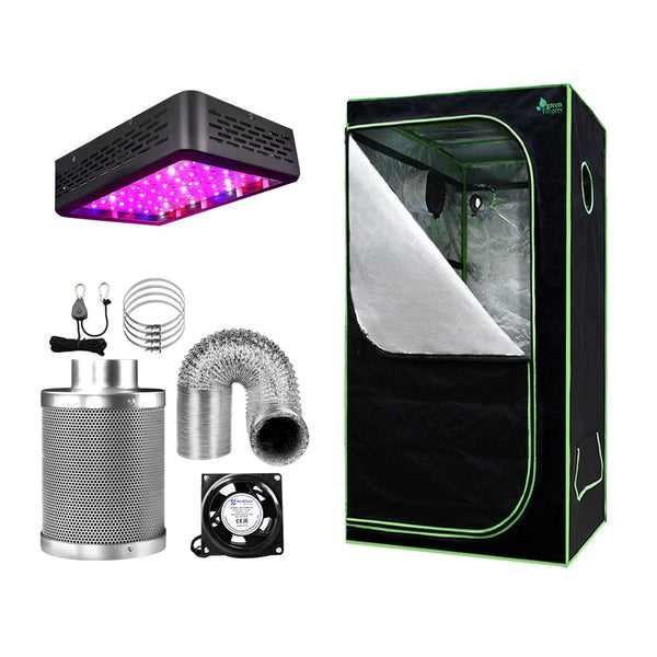 Greenfingers Grow Tent Light Kit 60x60x140CM 600W LED 4" Vent Fan,Greenfingers Grow Tent Light Kit LED 600W Full Spectrum 4" Vent 60x60x140CM