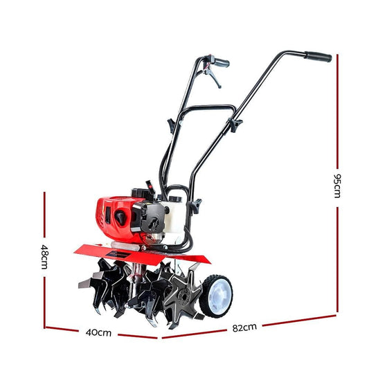 Giantz 65CC Tiller Garden Cultivator Rototiller 6 Blades Soil Plower Rotary Hoe