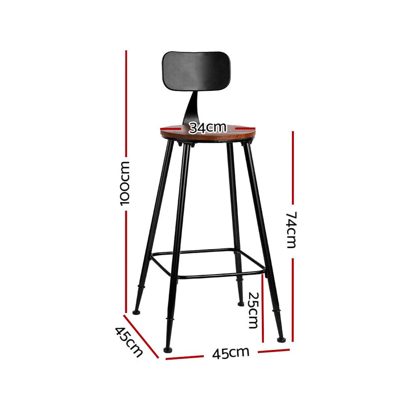 Artiss 4x Bar Stools Vintage Metal Chairs