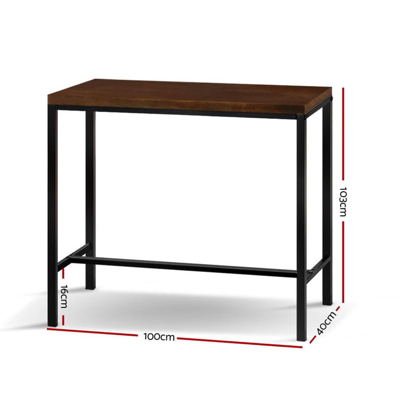 Artiss Vintage Industrial High Bar Table for Stool Kitchen Cafe Desk Dark Brown