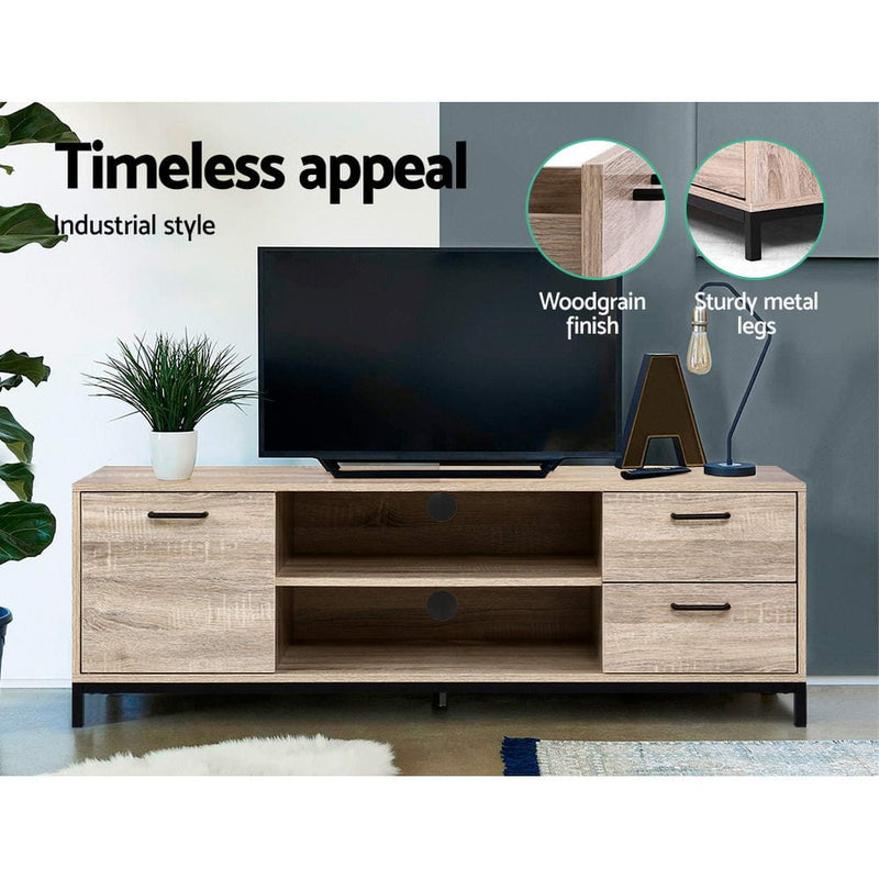 Artiss TV Cabinet Entertainment Unit 132cm Pine Tania