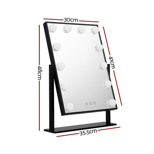 Embellir Makeup Mirror 30x48cm Hollywood Vanity with LED Light Rotation Tabletop