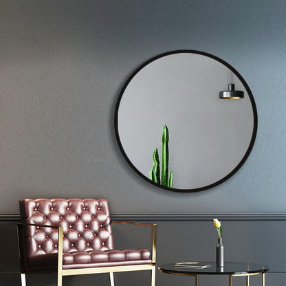 Embellir Wall Mirror Makeup 50cm Home Decor Framed Mirrors Bathroom Round Black