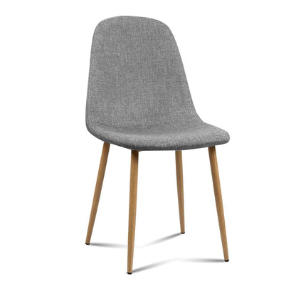 Artiss Dining Chairs Set of 4 Linen Curved Slope Grey