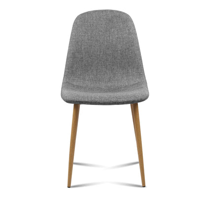 Artiss Dining Chairs Set of 4 Linen Curved Slope Grey