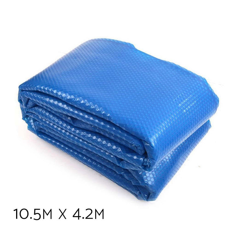 Aquabuddy Pool Cover 500 Micron 10.5x4.2m Swimming Pool Solar Blanket Blue Silver