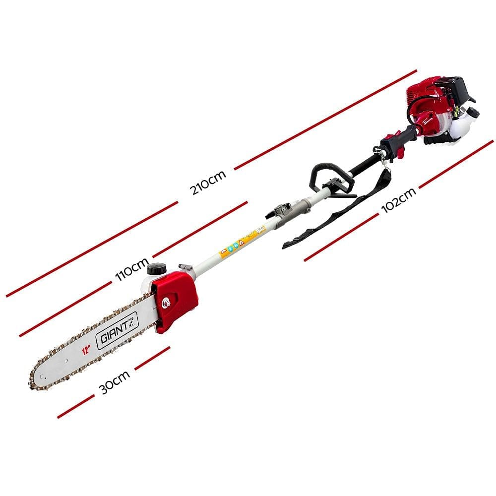 Giantz 40CC Pole Chainsaw Hedge Trimmer 12in Chain Saw 4-Stroke 4.3m Long Reach