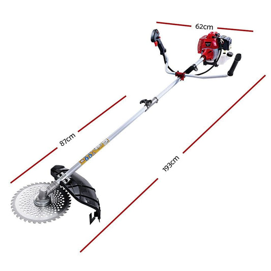 Giantz 62CC Pole Circular Saw Petrol Brush Cutter Whipper Snipper 7-in-1