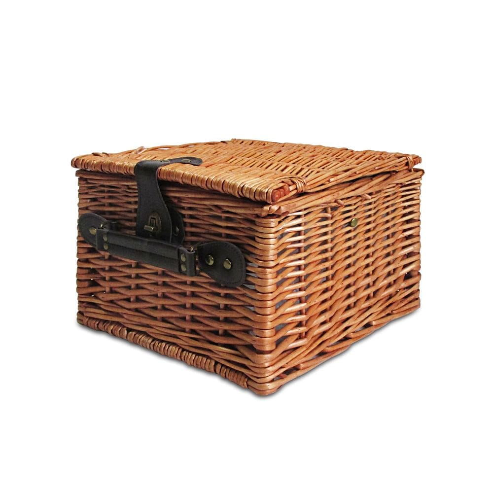 Alfresco� 2 Person Picnic Basket Set Vintage Outdoor Baskets Insulated Blanket