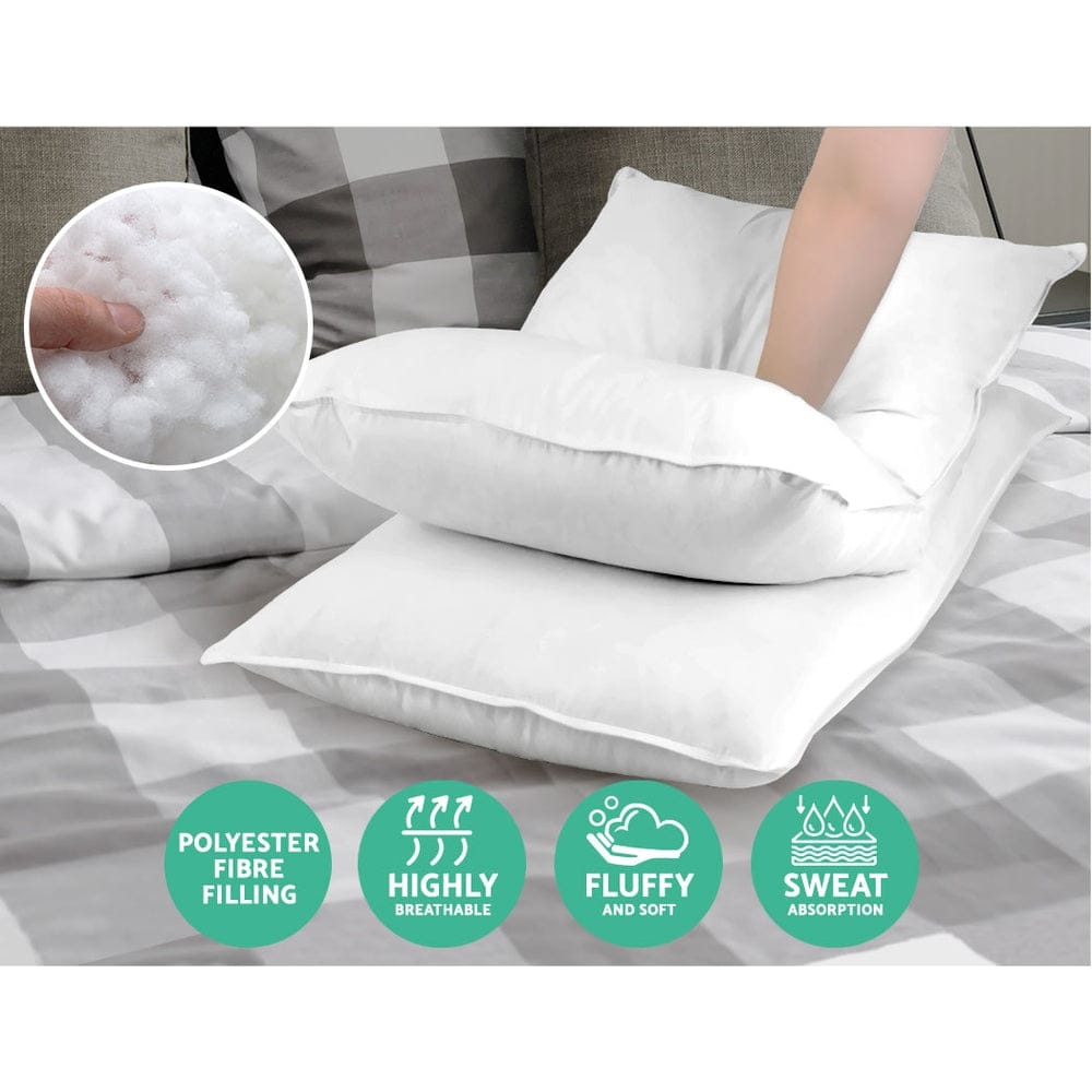 Giselle Bedding 4 Pack Bed Pillow Family Hotel 50X90CM