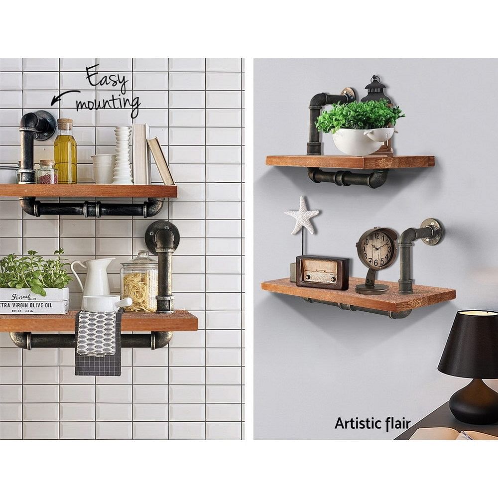 Artiss Floating DIY Pipe Shelf Set of 2 - IVOR