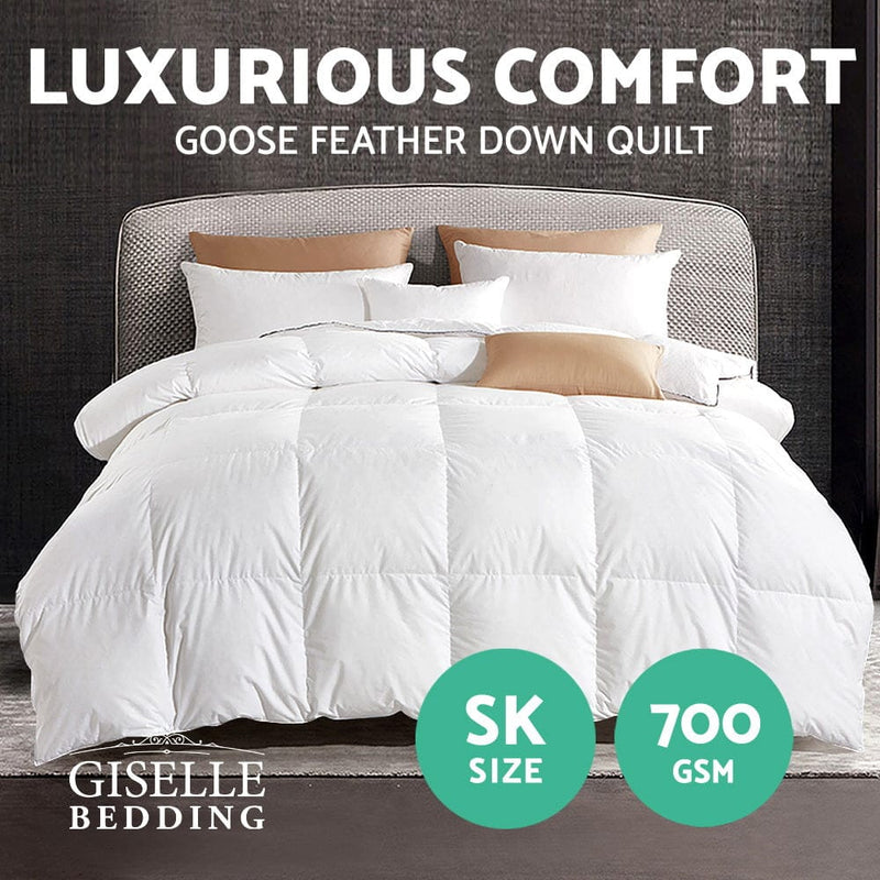 Giselle Bedding 700GSM Goose Down Feather Quilt Super King