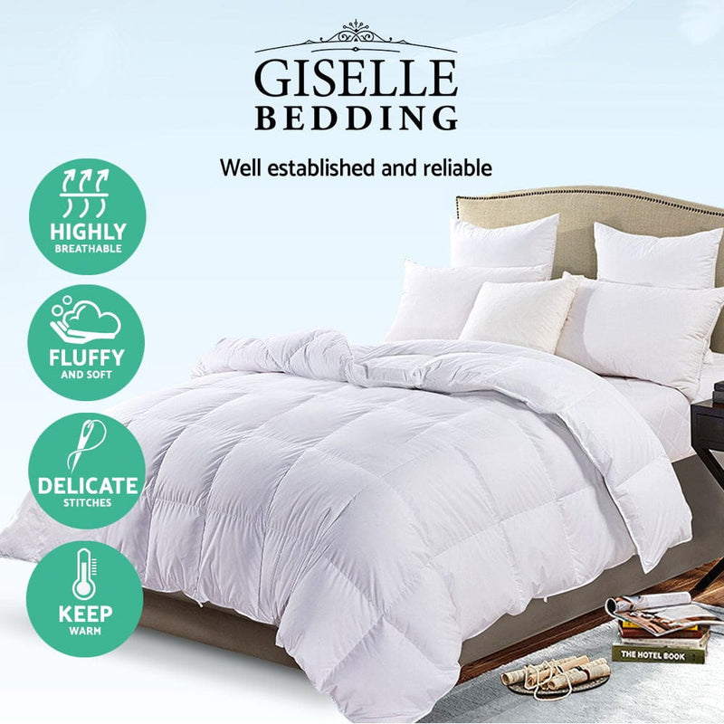 Giselle Bedding 700GSM Goose Down Feather Quilt Super King