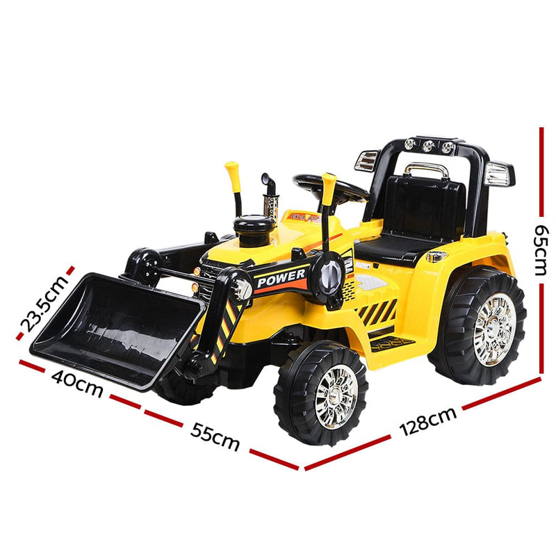 Rigo Kids Electric Ride On Car Bulldozer Digger Loader Remote 6V Yellow