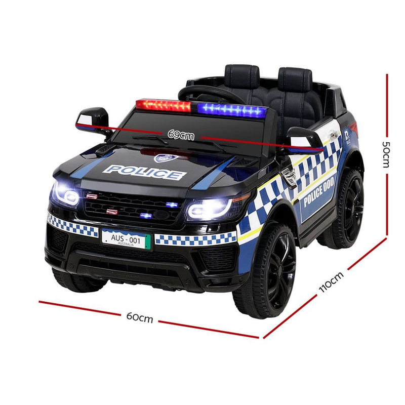 Rigo Kids Ride On Car Inspired Patrol Police Electric Powered Toy Cars Black