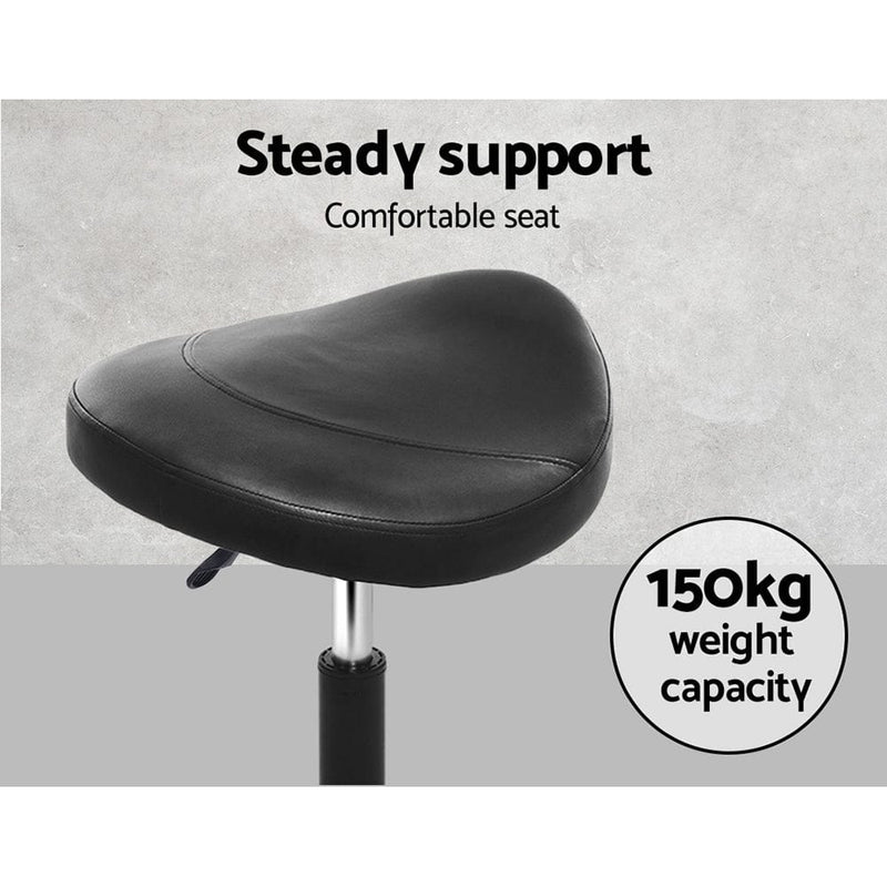 Artiss 2x Salon Stool Saddle Swivel Chair